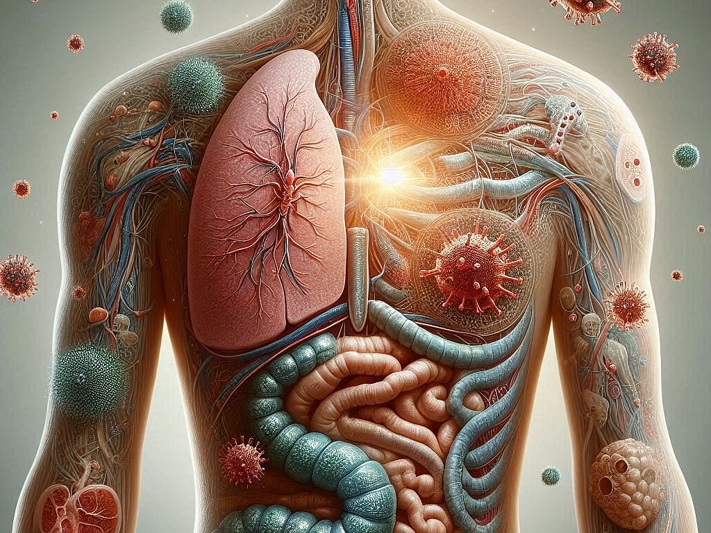 En la imagen vemos que cuando la piel detecta un agente invasor, desencadena una respuesta inmune, activando células y proteínas que ayudan a neutralizar la amenaza. En la imagen vemos que cuando la piel detecta un agente invasor, desencadena una respuesta inmune, activando células y proteínas que ayudan a neutralizar la amenaza.
